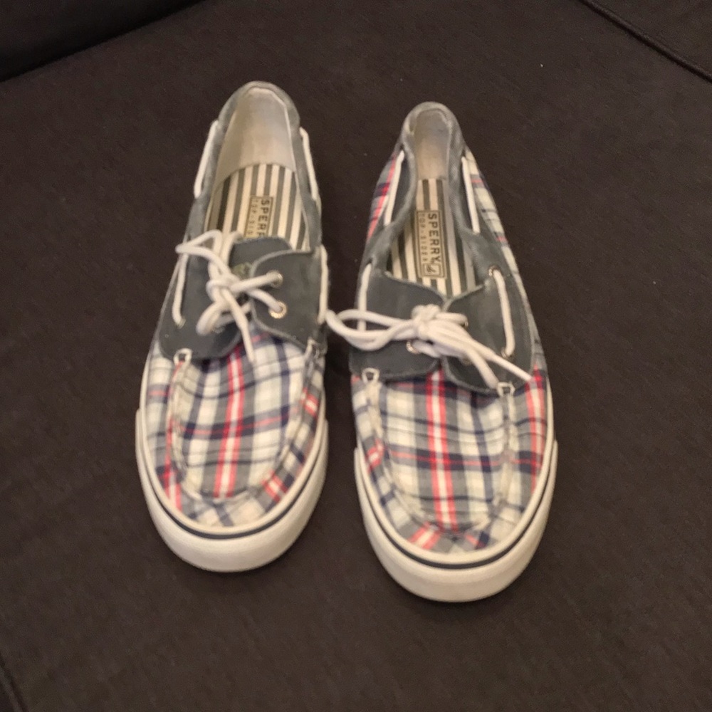 Plaid Sperry Topsider slip on shoes